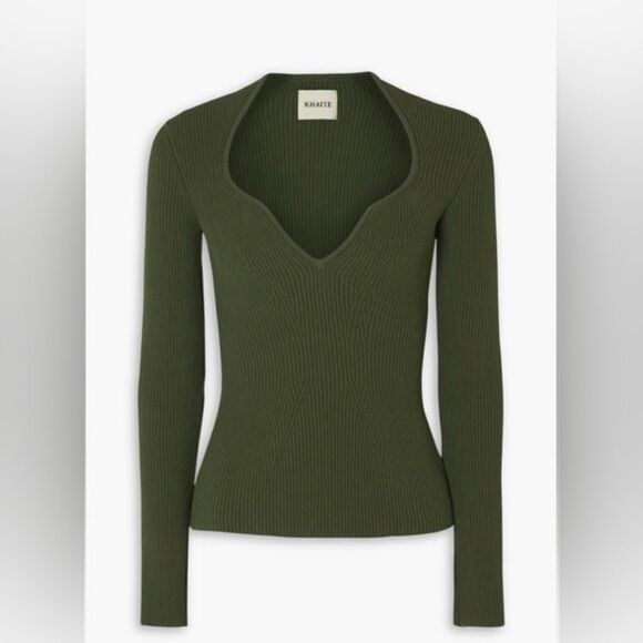 KHAITE Sweaters - KHAITE Kirah Ribbed-knit Sweater In Forest Green